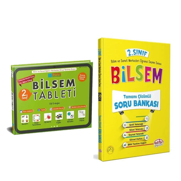 Evrensel İletişim 2.Sınıf Bilsem Tablet ve Editör Soru Bankası Seti 2 Kitap ürün görseli 1