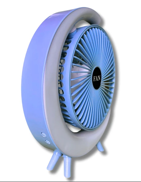 S24 Taşınabilir Masaüstü Mavi Usb Fan - Resim 3