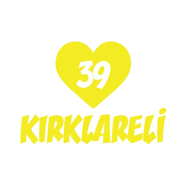 Kalpli 39 Kırklareli Araba Sticker 17x17 Cm Sarı ürün görseli 1