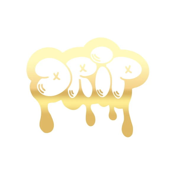 Graffiti Drip Araba Sticker 17x17 Cm Gold ürün görseli 1