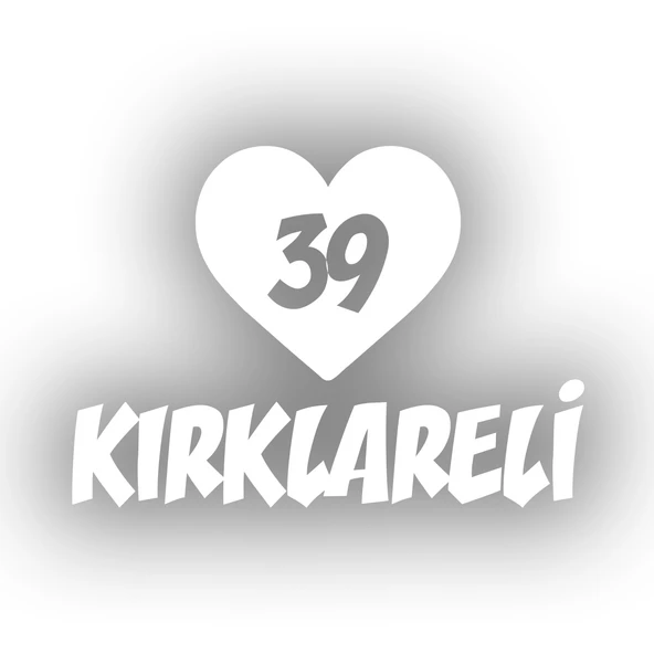 Kalpli 39 Kırklareli Araba Sticker 17x17 Cm Beyaz ürün görseli 1