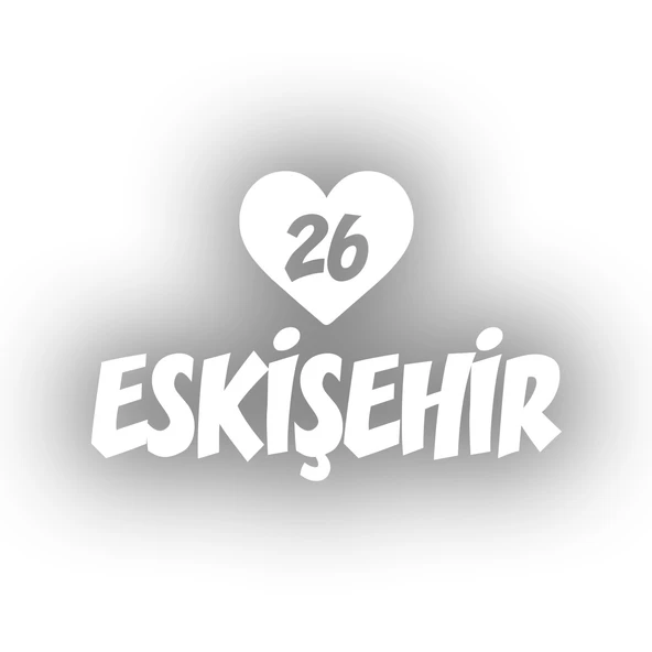 Kalpli 26 Eskişehir Araba Sticker 17x17 Cm Beyaz ürün görseli 1