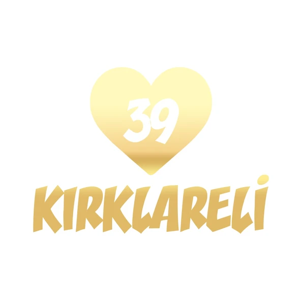 Kalpli 39 Kırklareli Araba Sticker 17x17 Cm Gold ürün görseli 1