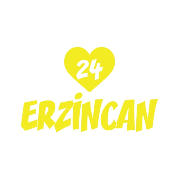 Kalpli 24 Erzincan Araba Sticker 17x17 Cm Sarı ürün görseli 1