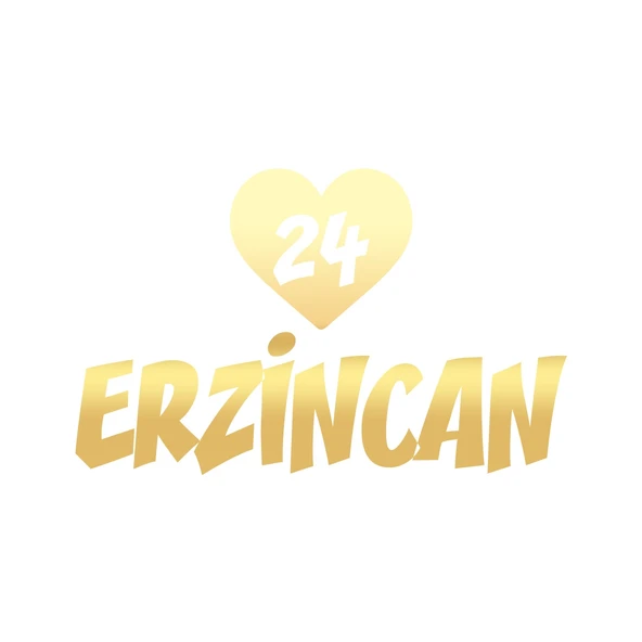 Kalpli 24 Erzincan Araba Sticker 17x17 Cm Gold ürün görseli 1
