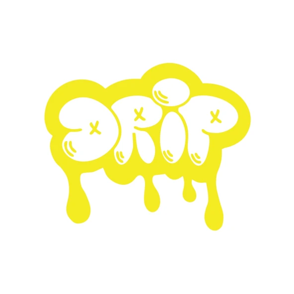 Graffiti Drip Araba Sticker 17x17 Cm Sarı ürün görseli 1