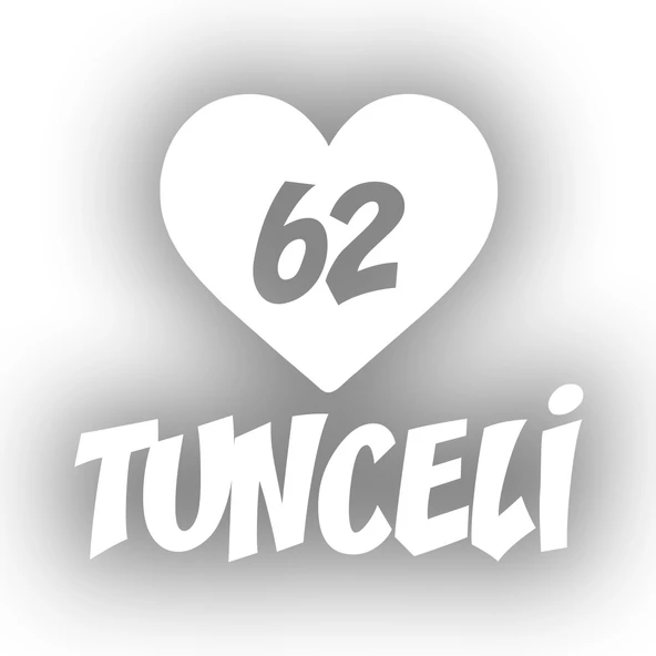 Kalpli 62 Tunceli Araba Sticker 17x17 Cm Beyaz ürün görseli 1
