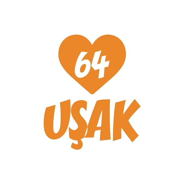 Kalpli 64 Uşak Araba Sticker 17x17 Cm Turuncu ürün görseli 1