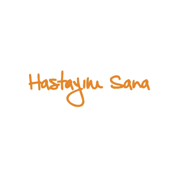 Hastayım Sana Araba Sticker 17x17 Cm Turuncu ürün görseli 1