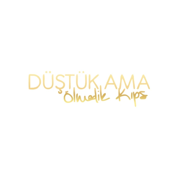 Düştük Ama Ölmedik Kıps Araba Sticker 17x17 Cm Gold ürün görseli 1
