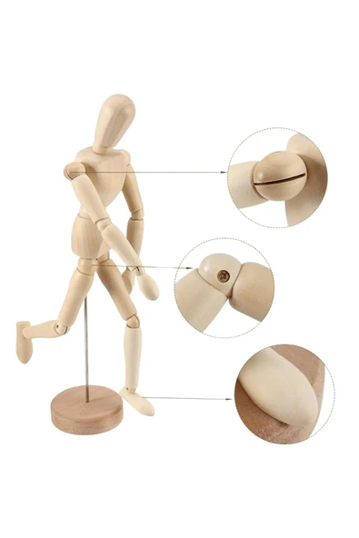 Eskiz Mankeni Ahşap Model 20 cm Manken Modelling - Resim 7