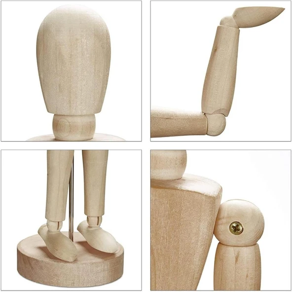 Eskiz Mankeni Ahşap Model 20 cm Manken Modelling - Resim 3