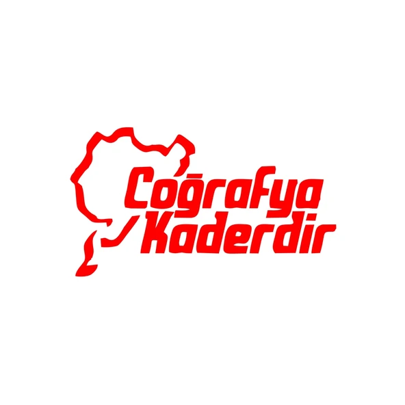 Coğrafya Kaderdir Araba Sticker  17x17 Cm Kırmızı ürün görseli 1