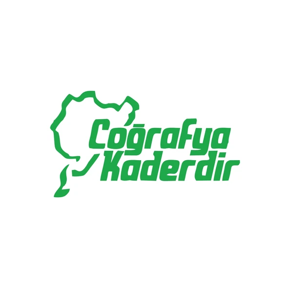 Coğrafya Kaderdir Araba Sticker  17x17 Cm Yeşil ürün görseli 1