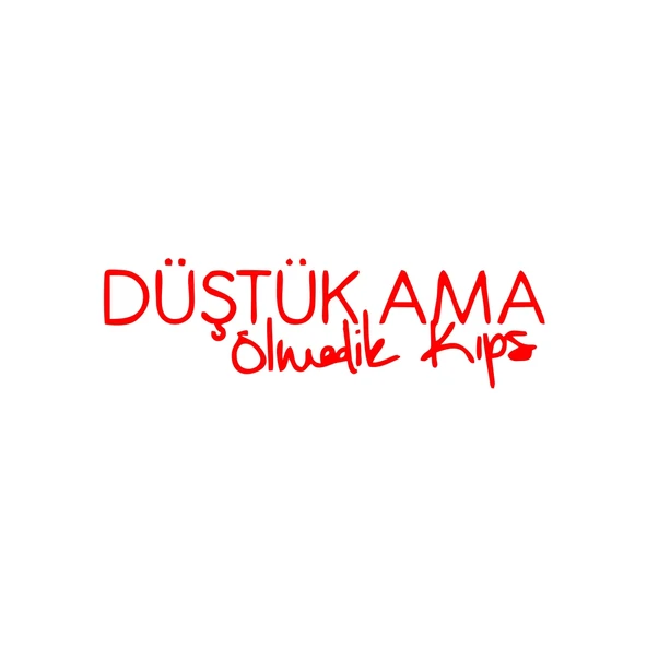 Düştük Ama Ölmedik Kıps Araba Sticker 17x17 Cm Kırmızı ürün görseli 1