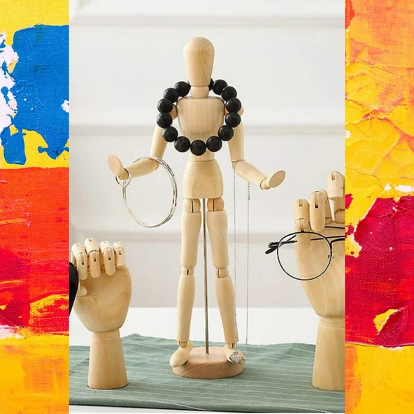 Eskiz Mankeni Ahşap Model 15 cm Manken Modelling - Resim 5
