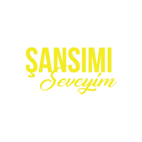 Şansımı Seveyim Araba Sticker 17x17 Cm Sarı ürün görseli 1