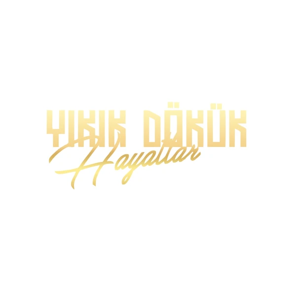 Yıkık Dökük Hayatlar Araba Sticker 17x17 Cm Gold ürün görseli 1