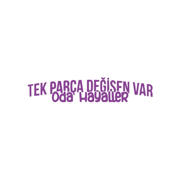 Tek Parça Değişen Var Oda Hayaller Araba Sticker 17x17 Cm Mor ürün görseli 1