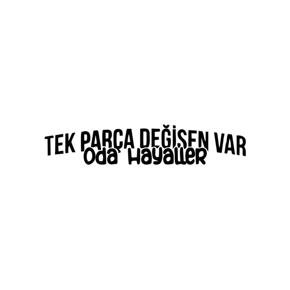 Tek Parça Değişen Var Oda Hayaller Araba Sticker 17x17 Cm Siyah ürün görseli 1