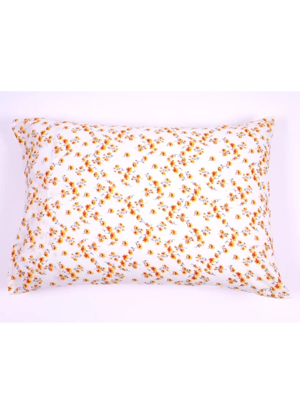 Çıtır Çiçek Desenli Pamuklu Yastık Kılıfı 50x70 cm - Kapaklı %70 Pamuk,Sarı Turuncu Kır Çiçeği Desenli Yastık Kılıfı - %70 Pamuk Kapaklı 50x70 ürün görseli 1