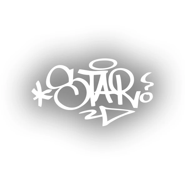 Graffiti Star Araba Sticker 17x17 Cm Beyaz ürün görseli 1