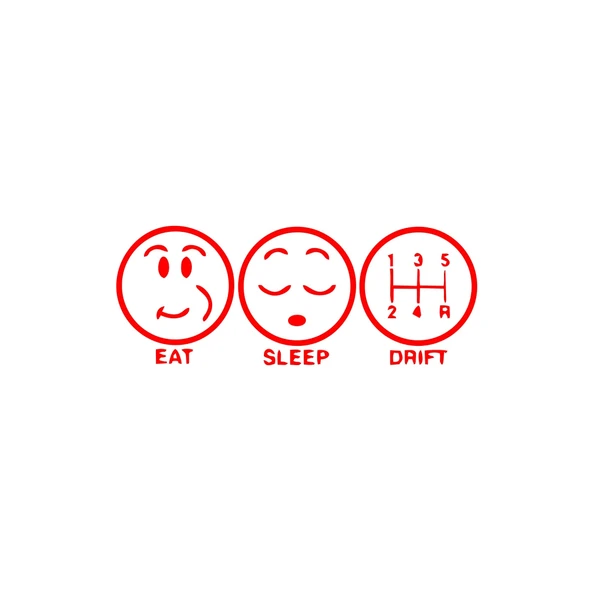 Eat Sleep Drift Araba Sticker 17x17 Cm Kırmızı ürün görseli 1