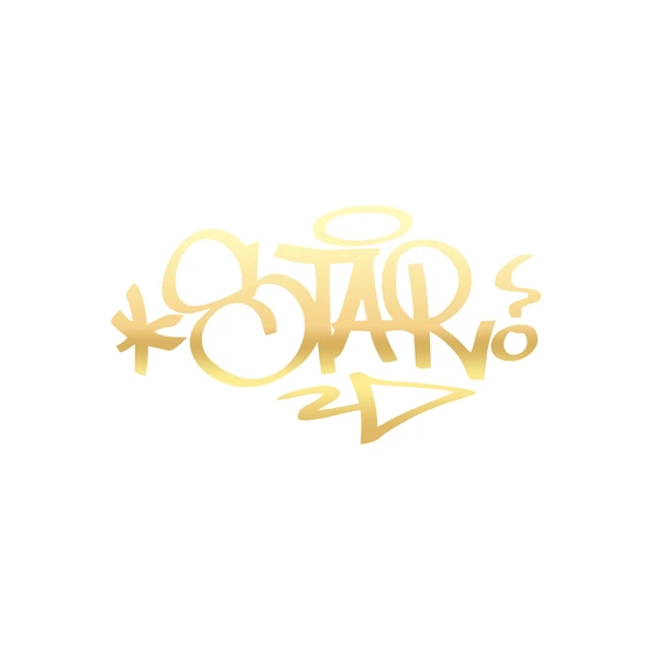 Graffiti Star Araba Sticker 17x17 Cm Gold ürün görseli 1