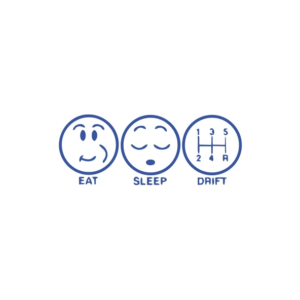 Eat Sleep Drift Araba Sticker 17x17 Cm Mavi ürün görseli 1