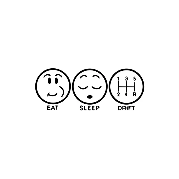 Eat Sleep Drift Araba Sticker 17x17 Cm Siyah ürün görseli 1