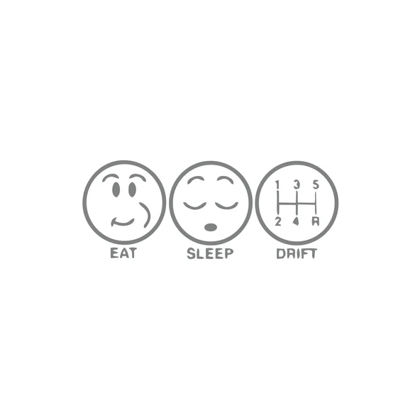 Eat Sleep Drift Araba Sticker 17x17 Cm Gri ürün görseli 1