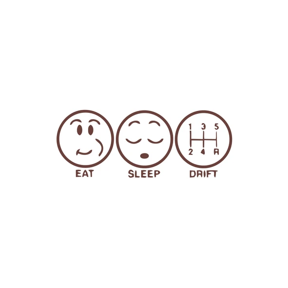 Eat Sleep Drift Araba Sticker 17x17 Cm Kahverengi ürün görseli 1