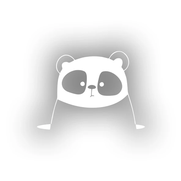 Panda Araba Sticker 17x17 Cm Beyaz ürün görseli 1