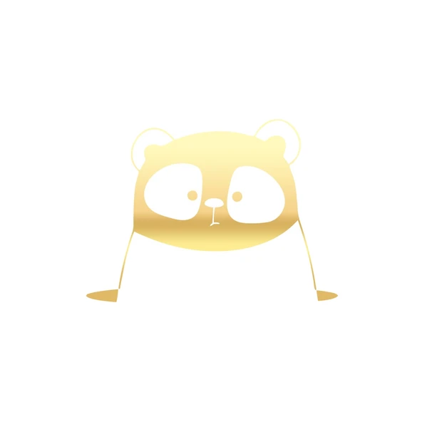 Panda Araba Sticker 17x17 Cm Gold ürün görseli 1
