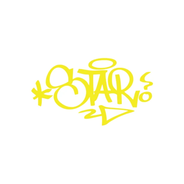 Graffiti Star Araba Sticker 17x17 Cm Sarı ürün görseli 1