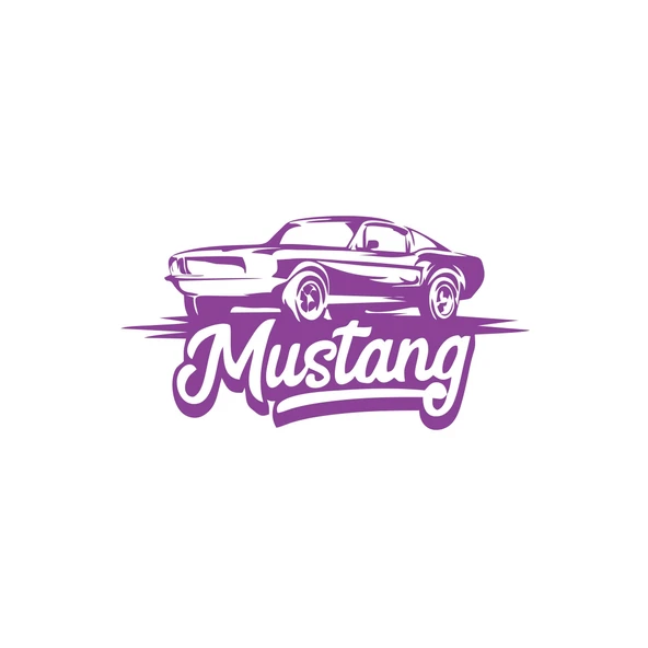 Mustang Araba Silüet Sticker 17x17 Cm Mor ürün görseli 1