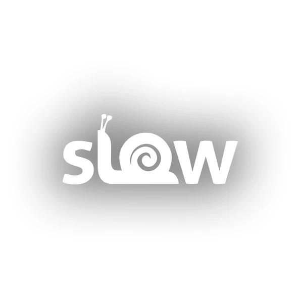 Slow Salyangoz Araba Sticker 17x17 Cm Beyaz ürün görseli 1