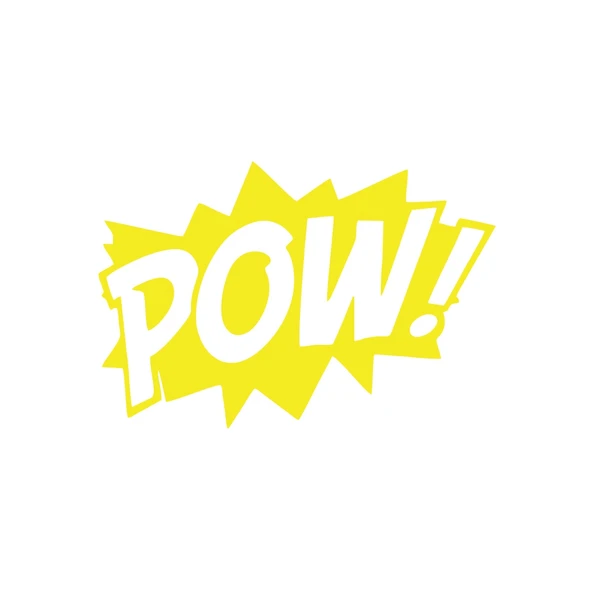 Pow Araba Sticker 17x17 Cm Sarı ürün görseli 1