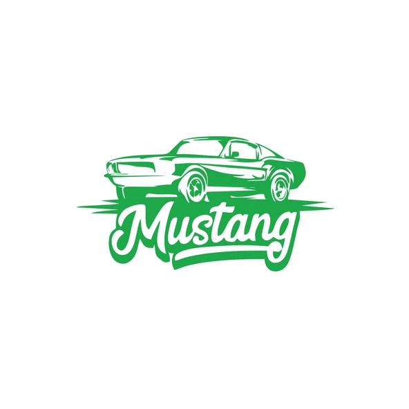 Mustang Araba Silüet Sticker 17x17 Cm Yeşil ürün görseli 1