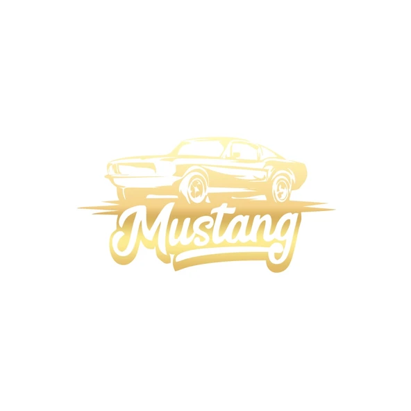 Mustang Araba Silüet Sticker 17x17 Cm Gold ürün görseli 1