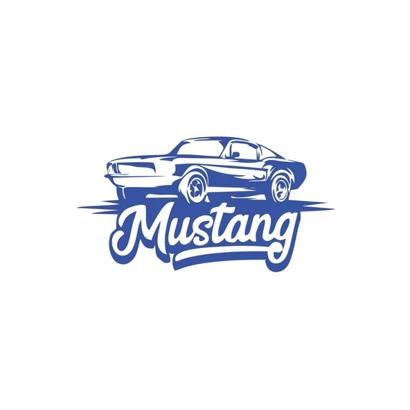 Mustang Araba Silüet Sticker 17x17 Cm Mavi ürün görseli 1