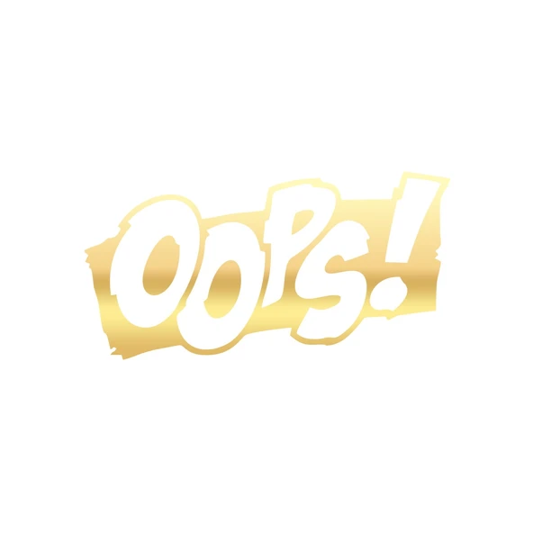 Oops Araba Sticker 17x17 Cm Gold ürün görseli 1