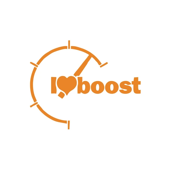 I love Boost Araba Sticker 17x17 Cm Turuncu ürün görseli 1