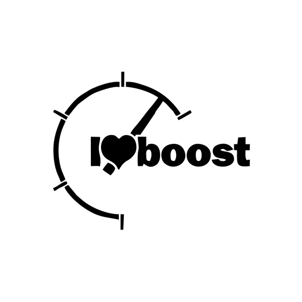 I love Boost Araba Sticker 17x17 Cm Siyah ürün görseli 1