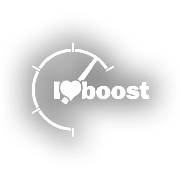 I love Boost Araba Sticker 17x17 Cm Beyaz ürün görseli 1