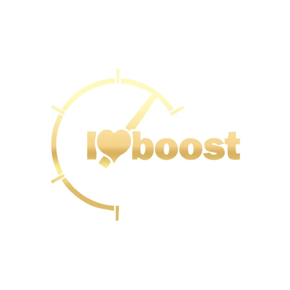 I love Boost Araba Sticker 17x17 Cm Gold ürün görseli 1