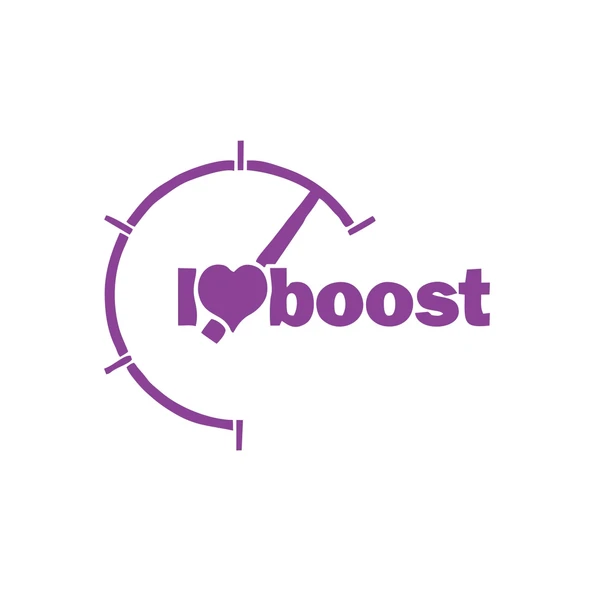 I love Boost Araba Sticker 17x17 Cm Mor ürün görseli 1