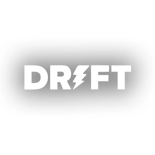 Drift Araba Sticker 17x17 Cm Beyaz ürün görseli 1