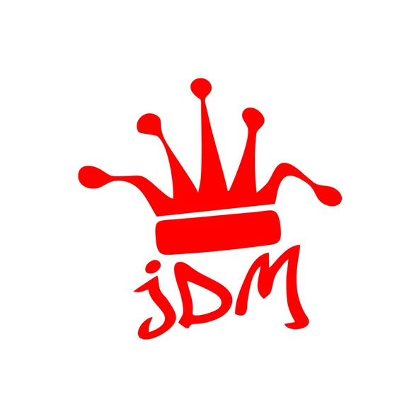JDM Kral Tacı Araba Sticker 17x17 Cm Kırmızı ürün görseli 1