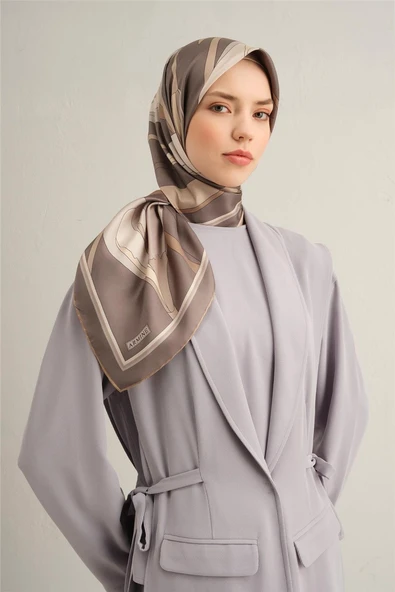 Çiçek Desenli Saf İpek Sura Eşarp -9302D ürün görseli 1